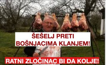 Osudjeni ratni zločinac i Zukorlićev koalicioni partner Vojislav Šešelj, ponovo je na twitteru zapretio klanjem Bošnjaka