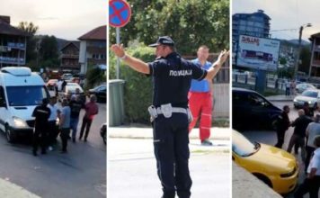 Tutin / Policajac vozilom umalo udario pješakinju, pa se tukao sa kolegama i nasrtao na okupljene građane