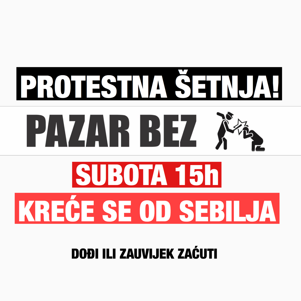 Ćutanje je jednako saučesništvu! Veliki protest zakan sutra u Novom Pazaru (subota, 15 časova)