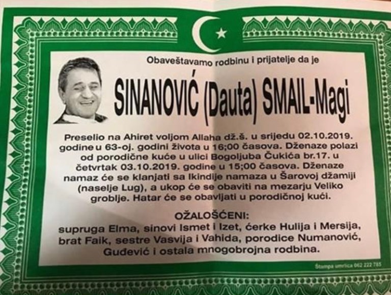 Na ahiret preselio Magi Sinanović, ugledni privrednik iz Novog Pazara