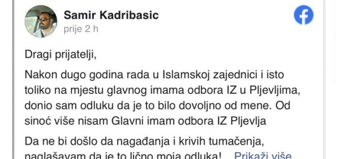 kadribasic-vise-nije-glavni-imam-odbora-iz-u-pljevljima!