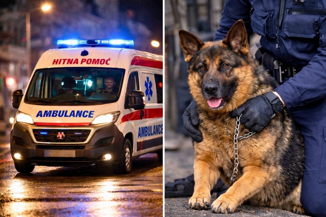 Ilustracija: policija i hitna pomoć nakon napada psa u Sopotu