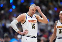 Jokić upisao 35. tripl-dabl u sezoni, Denver dobio Minesotu u plej-ofu Nikola Jokić tokom plej-of utakmice Denvera protiv Minesote