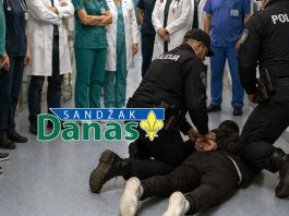 Policija obavlja uviđaj nakon napada na tehničara u Opštoj bolnici Bijelo Polje