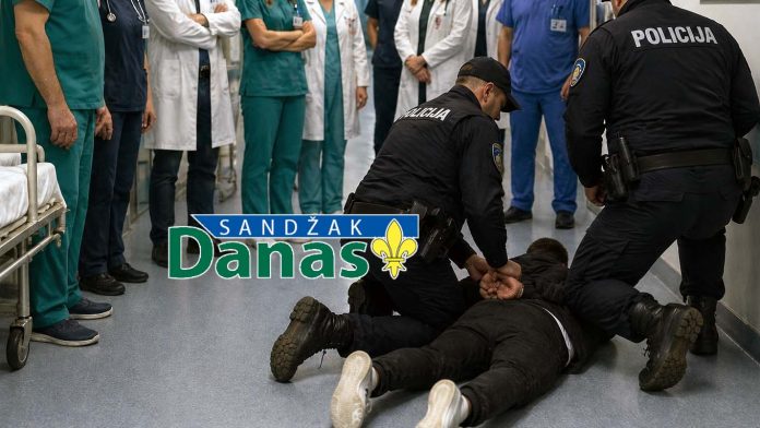 Policija obavlja uviđaj nakon napada na tehničara u Opštoj bolnici Bijelo Polje