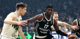 Partizan poražen od Žalgirisa u Evroligi (74:83) Košarkaši Partizana u meču protiv Žalgirisa u Evroligi