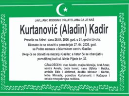 Porodica i prijatelji okupljeni u Islamskom centru Gazilar povodom dženaze Kadira Kurtanovića