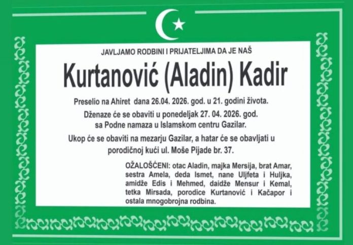 Porodica i prijatelji okupljeni u Islamskom centru Gazilar povodom dženaze Kadira Kurtanovića