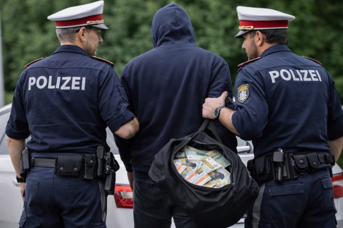 Ilustracija: policijska rasveta i telefonska prevara nad starijim osobama