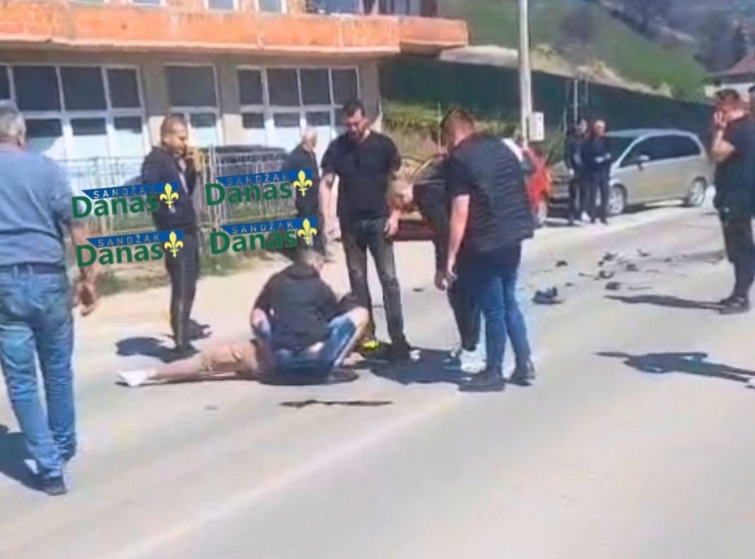 Policijska traka i uviđaj nakon sudara Audija i motocikla u Novom Pazaru