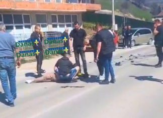 Teška nesreća u Novom Pazaru: motociklista u šok sobi nakon sudara s Audijem Policijska traka i uviđaj nakon sudara Audija i motocikla u Novom Pazaru