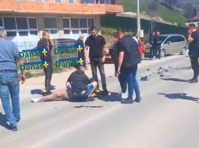 Policijska traka i uviđaj nakon sudara Audija i motocikla u Novom Pazaru