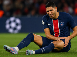 Ašraf Hakimi propušta revanš PSŽ protiv Bajerna zbog povrede desne butine