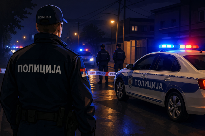 Policijska traka i službenici tokom istrage u Kragujevcu