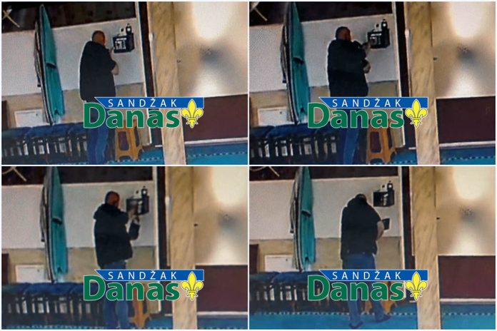 Snimak obijanja kase džamije za sadaku u Lukavici kod Tutina
