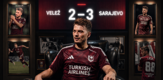 Adem Ljajić razbio Velež: Sarajevo slavi u Mostaru 3:2 Adem Ljajić slavi gol protiv Veleža u Mostaru