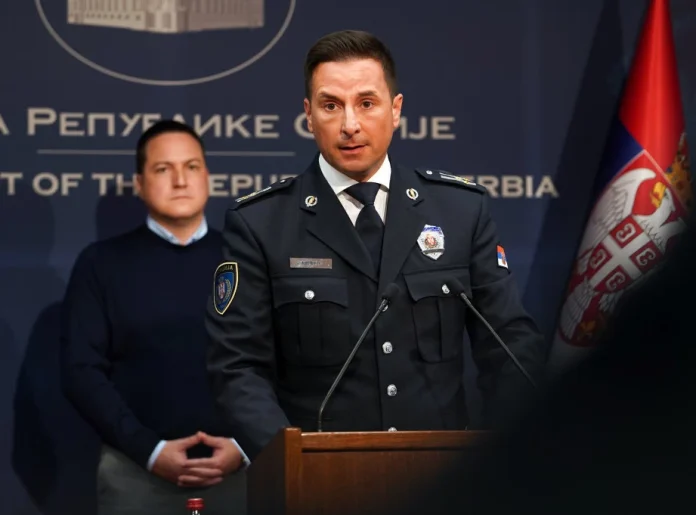 Policijska uprava Beograd i logo MUP-a Srbije u vezi sa hapšenjem u slučaju „Baja“