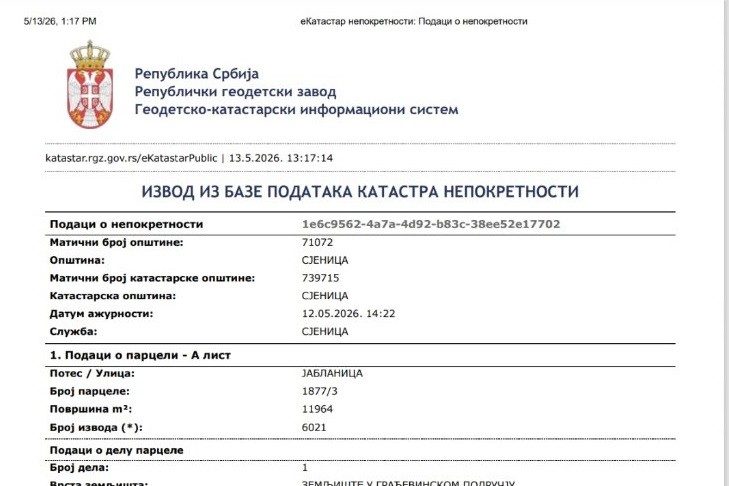 Reka Jablanica i lokacija na kojoj se odlaže komunalni otpad u Sjenici