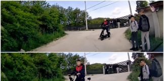 STRAVIČAN SNIMAK IZ NOVOG PAZARA: Dječak na trotinetu za dlaku izbegao udar Snimak iz Novog Pazara: dečak na električnom trotinetu izleteo pred automobil