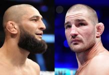 UFC šok: Striklend srušio neporaženog Čimajeva i postao šampion Šon Striklend slavi pobedu protiv Hamzata Čimajeva u UFC meču