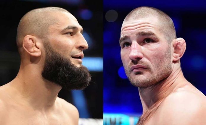 Šon Striklend slavi pobedu protiv Hamzata Čimajeva u UFC meču