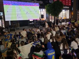 Navijači i teren na stadionu u SAD, pred utakmicu SAD i Bosne i Hercegovine u 16/finalu