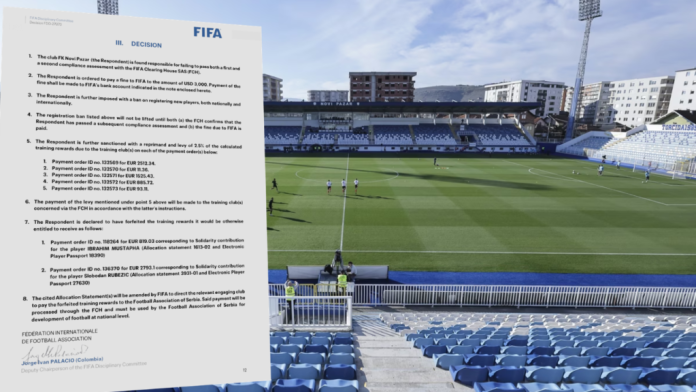 FK Novi Pazar pod FIFA sankcijom: zabrana registracije novih igrača