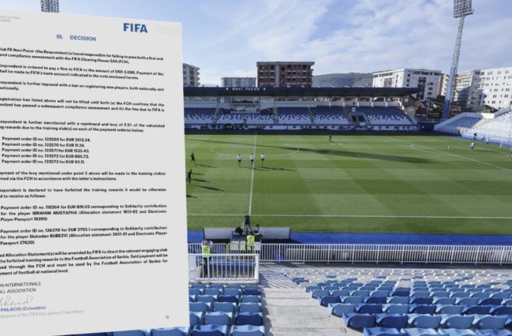 FK Novi Pazar suočen sa FIFA zabranom registracije igrača