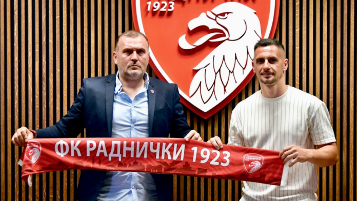Nemanja Miletić tokom predstavljanja kao novo pojačanje Radničkog 1923