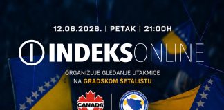 Podrška Zmajevima na Gradskom šetalištu u Novom Pazaru Navijači okupljeni na Gradskom šetalištu u Novom Pazaru za meč Kanada – Bosna i Hercegovina