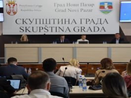 Zgrada gradske Skupštine Novog Pazara tokom zasedanja