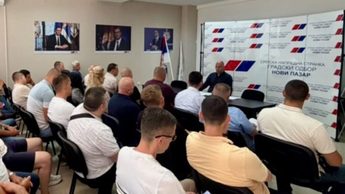 Sastanak Gradskog odbora SNS-a u Novom Pazaru povodom skupa u Beogradu 27. juna