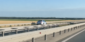 (VIDEO) Neverovatan prizor kod Obrenovca: vozač BMW-a jurio pogrešnom stranom auto-puta BMW vozilo na auto-putu kod Obrenovca tokom incidenta