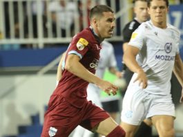 Ivan Davidović proslavlja pogodak nakon izbora za najbolji gol meseca u Superligi