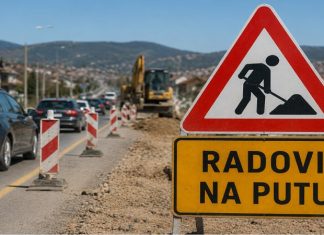 Potpuna obustava saobraćaja na mostu Mehov Krš 6. avgusta Most „Mehov Krš“ tokom radova i privremena saobraćajna signalizacija