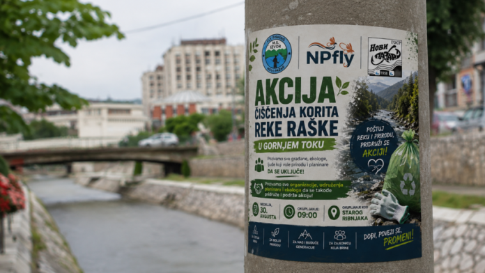 Učesnici akcije čišćenja reke Raške kod Starog ribnjaka u Novom Pazaru