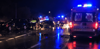 Lančani sudar kod Bijelog Polja: šest povređenih, jedna teže Policijska traka i vozila nakon sudara kod Bijelog Polja